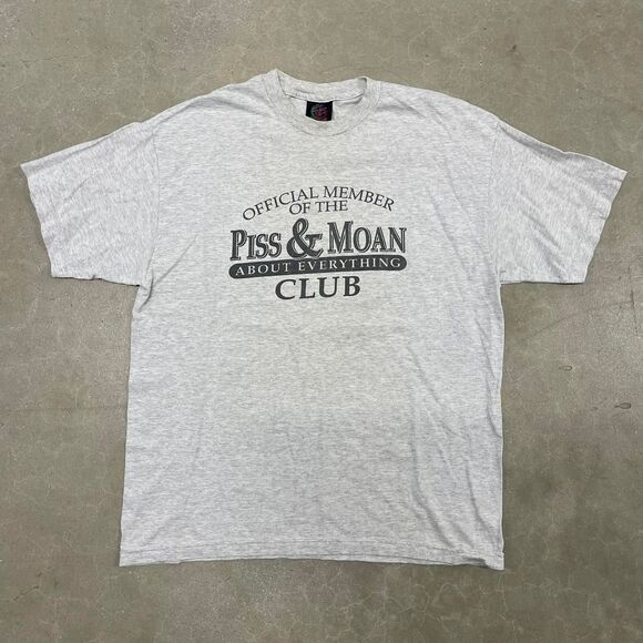 Vintage 2000s Piss & Moan Member Disney Sport Tee Y2K Humor Graphic T-Shirt - Picture 3 of 4